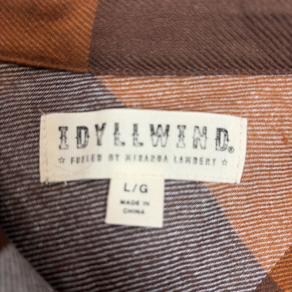 Idyllwind MIRANDA LAMBERT Womens Size L Blue Plaid Flannel Western Snap Up Shirt - Picture 3 of 7